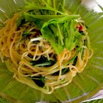 水菜のペペロンチーノとイタリア旅行
